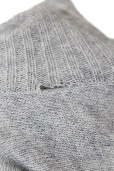 Lusso Women's Turtleneck Long Sleeves Cashmere Pullover Sweater Gray Size M