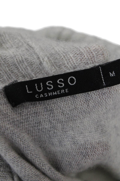Lusso Women's Turtleneck Long Sleeves Cashmere Pullover Sweater Gray Size M