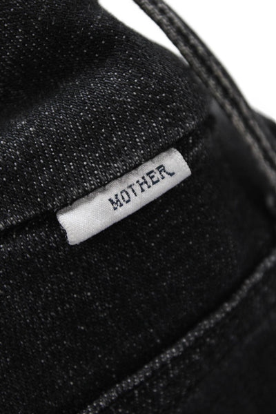 Mother Women's Midrise Button Five Pocket Straight Leg Jean Pants Black Size 25