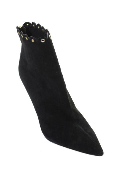 Raye Womens Textured Pointed Toe Zip Stiletto Heel Booties Black Size 10