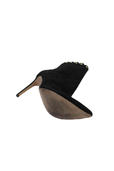 Raye Womens Textured Pointed Toe Zip Stiletto Heel Booties Black Size 10