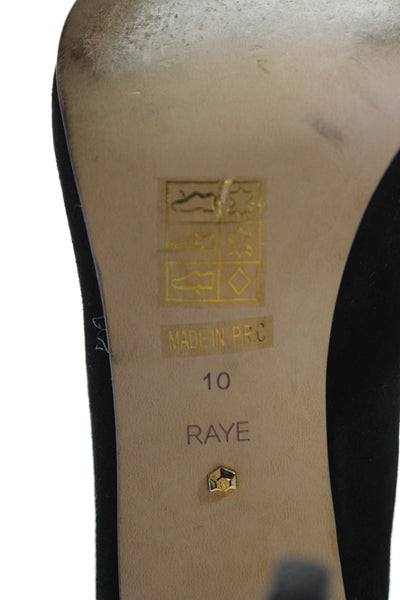 Raye Womens Textured Pointed Toe Zip Stiletto Heel Booties Black Size 10