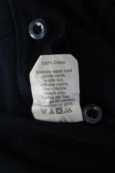 J Crew Womens Cotton V-Neck Buttoned Long Sleeved Top Dark Blue Size XS