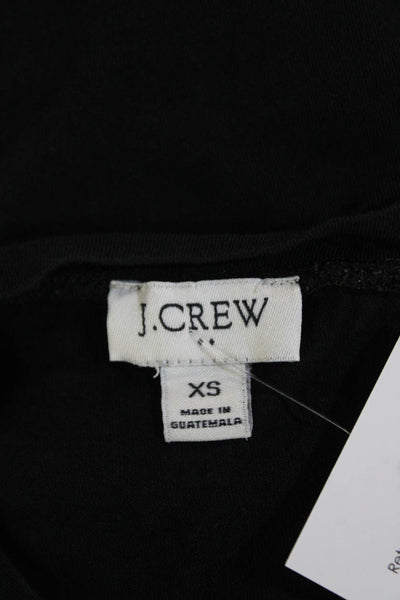 J Crew Womens Cotton Crew Neck Short Sleeve Side Slit Maxi Dress Black Size XS