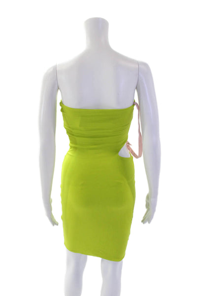 Oh Polly Womens Sleeveless Cutout Detail Bodycon Mini Dress Neon Green Size 6