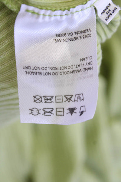 Reformation Womens Ribbed Halter Neckline Sleeveless Mini Dress Green Size S