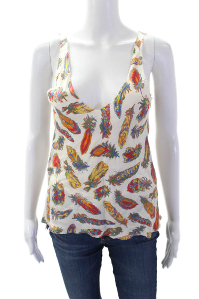La Prestic Ouiston Womens Silk Nautical Print Raw Hem Detail Blouse White Size 0