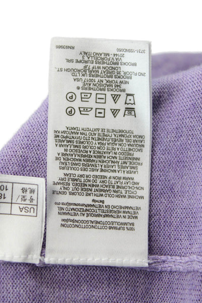 Brooks Brothers Mens Wool V-Neck Long Sleeve Pullover Sweater Top Purple Size L