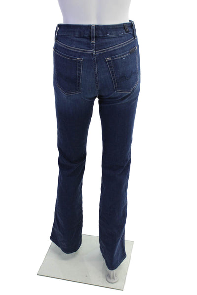 7 For All Mankind Womens Cotton Blend Dark Wash Mid-Rise Jeans Blue Size 27
