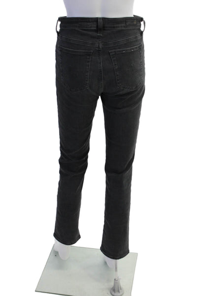 AG Adriano Goldschmied Womens Cotton High-Rise Straight Leg Jeans Gray Size 27R
