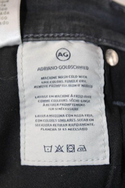AG Adriano Goldschmied Womens Cotton High-Rise Straight Leg Jeans Gray Size 27R