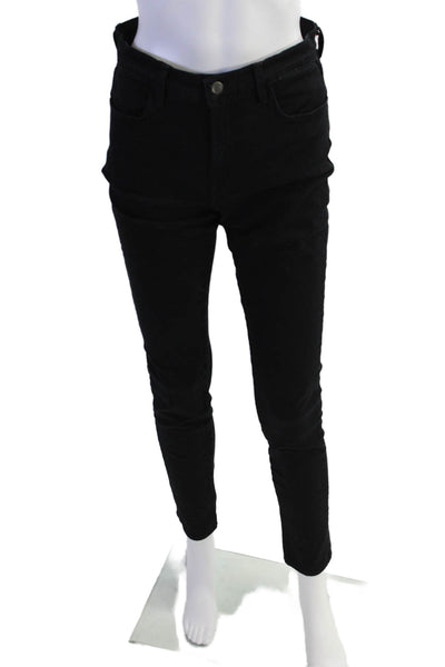 J Brand Womens Cotton Four Pocket Mid-Rise Skinny Jeans Black Size 27