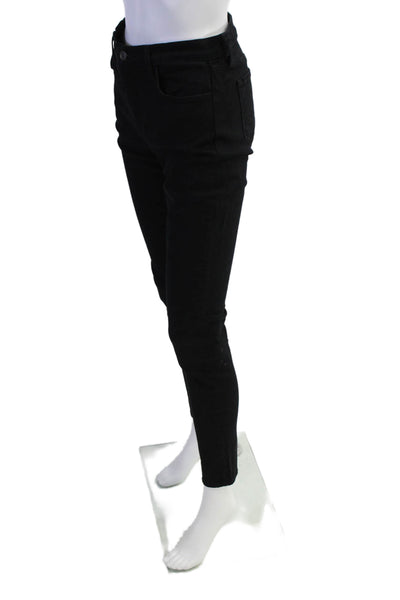 J Brand Womens Cotton Four Pocket Mid-Rise Skinny Jeans Black Size 27