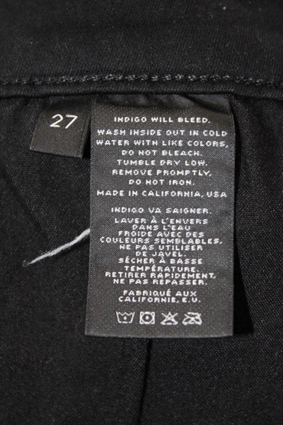 J Brand Womens Cotton Four Pocket Mid-Rise Skinny Jeans Black Size 27