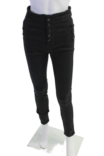 J Brand Womens Four Pocket Button Fly High-Rise Skinny Jeans Black Size 26