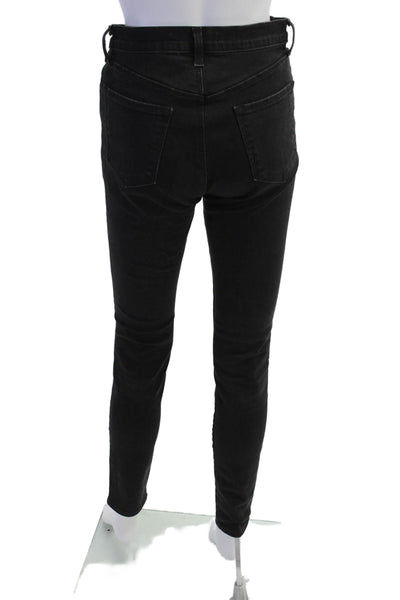 J Brand Womens Cotton Blend Four Pocket Mid-Rise Skinny Jeans Black Size 26