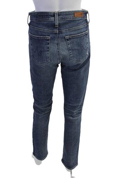 AG Adriano Goldschmied Womens Cotton High-Rise Straight Leg Jeans Blue Size 27R
