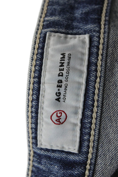 AG Adriano Goldschmied Womens Cotton High-Rise Straight Leg Jeans Blue Size 27R