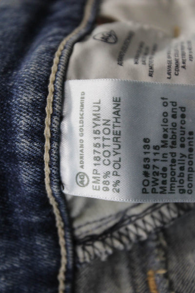 AG Adriano Goldschmied Womens Cotton High-Rise Straight Leg Jeans Blue Size 27R