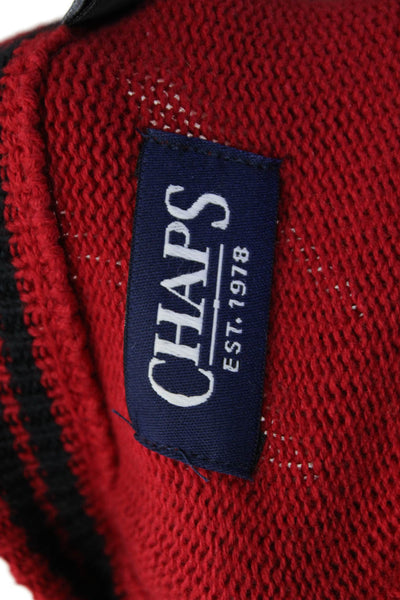 Chaps Mens Cotton Knit Round Neck Long Sleeve Pullover Sweater Red Size XL