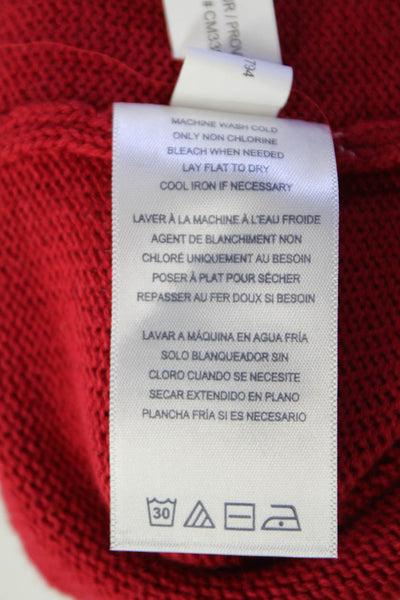 Chaps Mens Cotton Knit Round Neck Long Sleeve Pullover Sweater Red Size XL