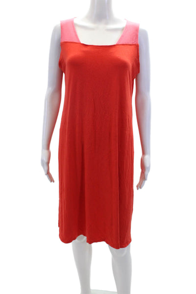 Eileen Fisher Women's Scoop Neck Sleeveless A-Line Mini Dress Red Size M