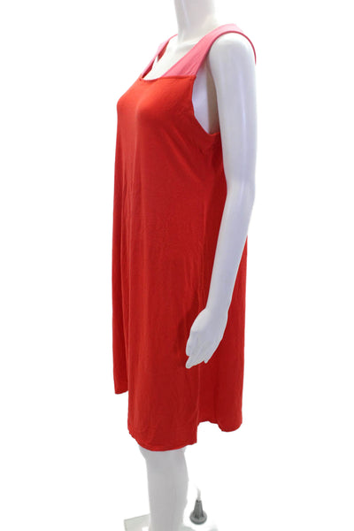 Eileen Fisher Women's Scoop Neck Sleeveless A-Line Mini Dress Red Size M