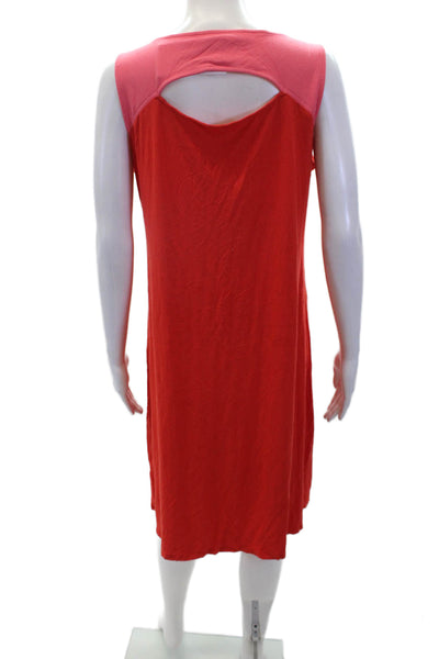 Eileen Fisher Women's Scoop Neck Sleeveless A-Line Mini Dress Red Size M