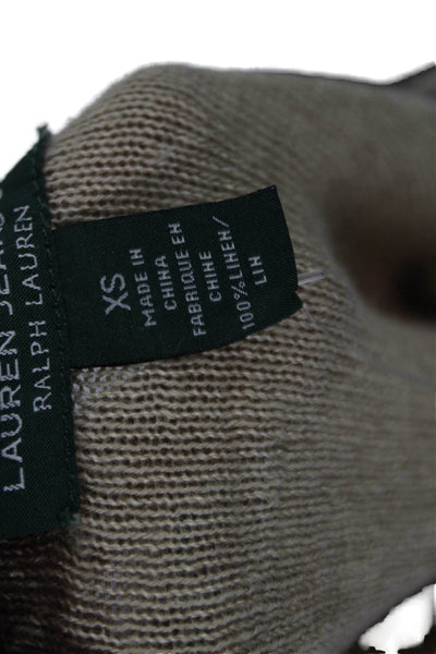 LRL Lauren Jeans Womens Sleeveless Boat Neck Ikat Knit Top Brown Linen Size XS