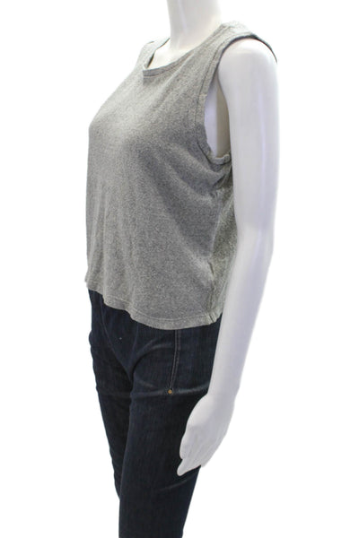 Imogene & Willie Womens Scoop Neck Knit Boxy Tank Top Gray Cotton Size Small