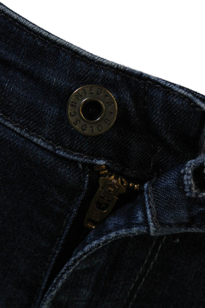 AG Women's Midrise Five Pocket Dark Wash Button Skinny Denim Pants Size 25
