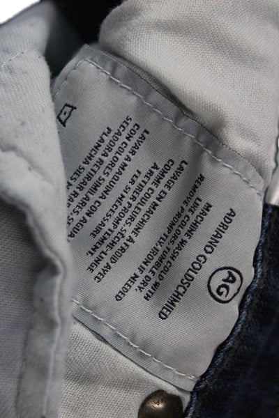 AG Women's Midrise Five Pocket Dark Wash Button Skinny Denim Pants Size 25