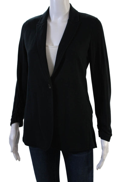 Theory Women's Long Sleeves Unlined One Button Cinch Jacket Black Size S