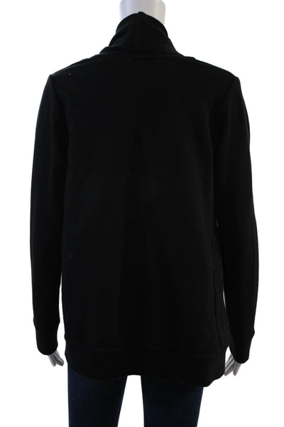 Allsaints Women's Long Sleeves Zip Side Open Front Cardigan Black Size XS