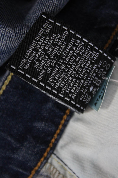 7 For All Mankind Men's Distress Straight Leg Medium Wash Jean Pants Size 32