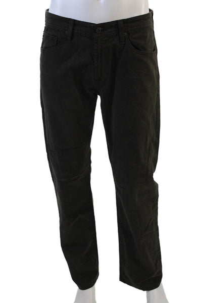 AG Men's Button Closure Five Pockets Straight Leg Casual Pants Brown Size 32