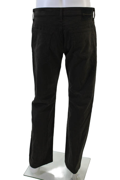 AG Men's Button Closure Five Pockets Straight Leg Casual Pants Brown Size 32