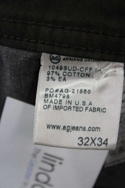 AG Men's Button Closure Five Pockets Straight Leg Casual Pants Brown Size 32