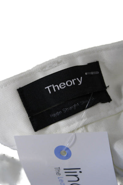 Theory Men's Button Fly Five Pocket Straight Leg Casual Pants White Size 32