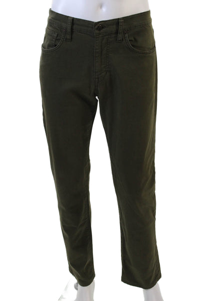 Joes Men's Button Closure Flat Front Straight Leg Caual Pants Green Size 31