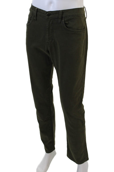 Joes Men's Button Closure Flat Front Straight Leg Caual Pants Green Size 31