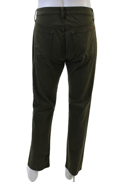 Joes Men's Button Closure Flat Front Straight Leg Caual Pants Green Size 31