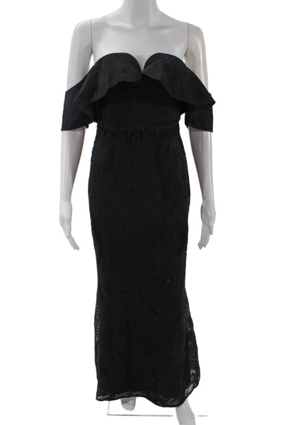 La Maison Talulah Women's Off The Shoulder Ruffle Sleeveless Gown Black Size S