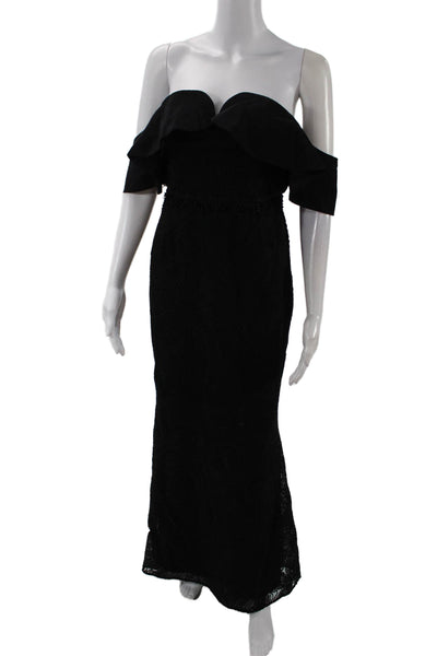 La Maison Talulah Women's Off The Shoulder Ruffle Sleeveless Gown Black Size S