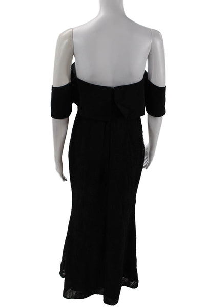 La Maison Talulah Women's Off The Shoulder Ruffle Sleeveless Gown Black Size S