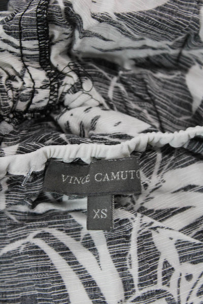 Vince Camuto Womens Spaghetti Strap V Neck Floral Romper Black White Size XS