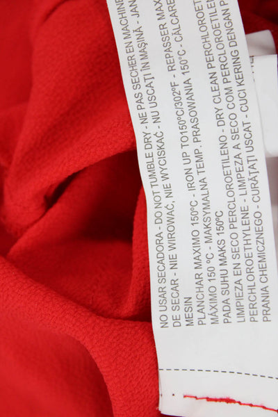 Zara Womens Sleeveless V Neck Drawstring Romper Red Size Extra Small
