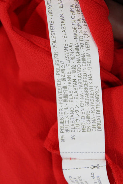 Zara Womens Sleeveless V Neck Drawstring Romper Red Size Extra Small