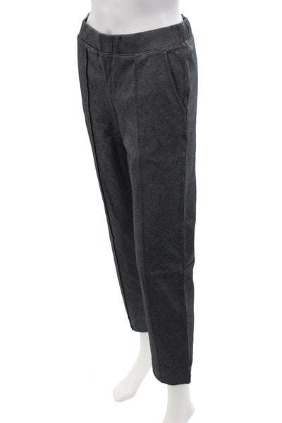 J Crew Womens Elastic Waistband Mid Rise Straight Leg Knit Pants Gray Size XS