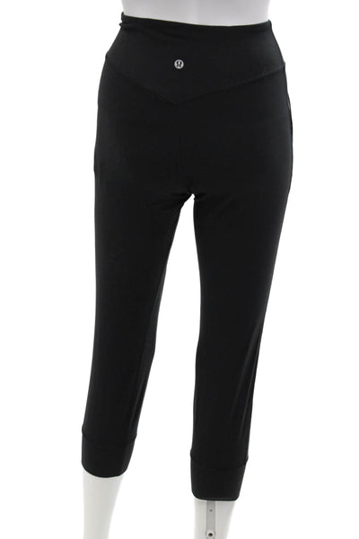 Lululemon Womens High Waisted Cuffed Straight Leg Joggers Black Size 2